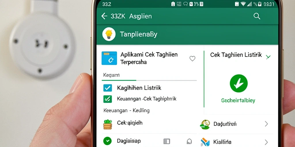 Antarmuka 33ZK menampilkan cek tagihan listrik yang sederhana dan informatif.