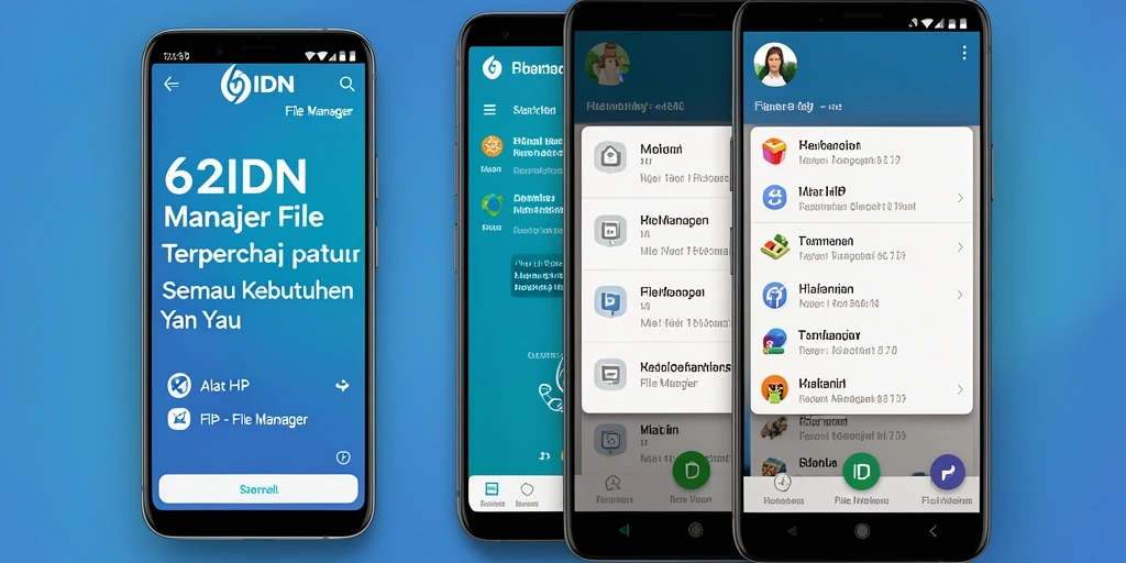 Antarmuka aplikasi File Manager 62IDN yang sederhana dan mudah digunakan.