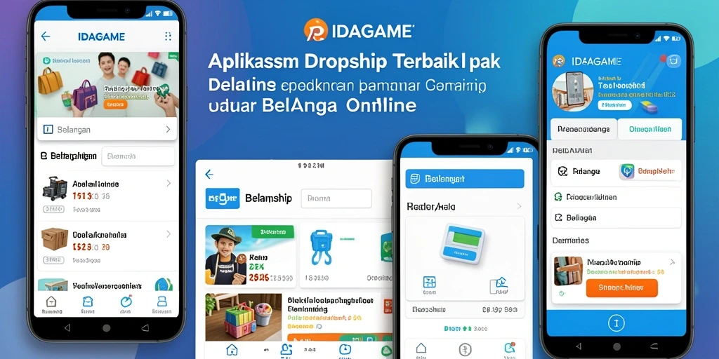 Tampilan antarmuka <strong>IDAGAME</strong> yang menarik untuk aplikasi Dropship.