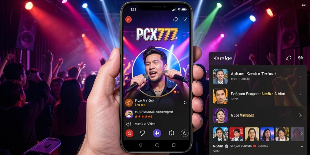 Screenshot antarmuka aplikasi Karaoke yang menarik dan mudah digunakan.