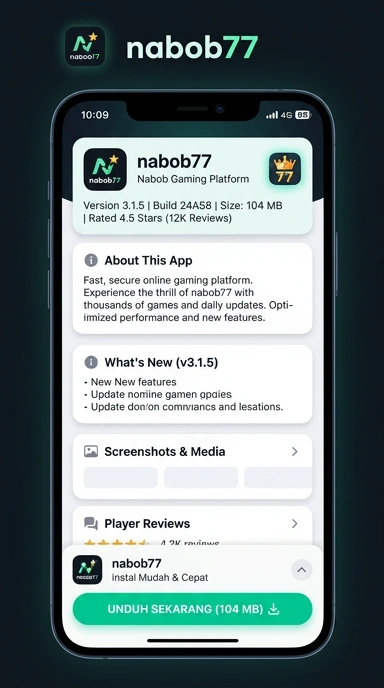 Tampilan halaman APK nabob77